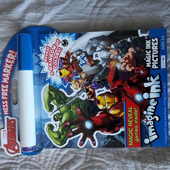 4pc. Marvel Avengers Imagine Ink- No Mess Marker Magic Ink Pictures All New !! - Picture 3 of 5
